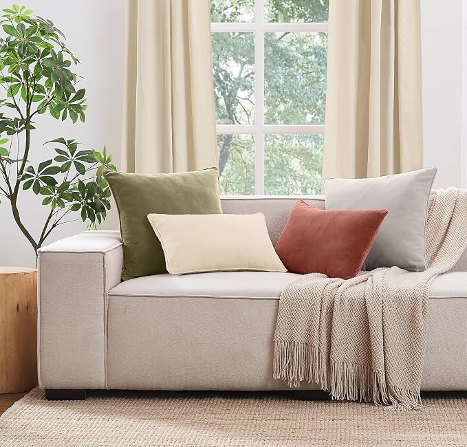 Brooklyn Loom Matte Cotton Velvet 14x20 Green Decorative Pillow