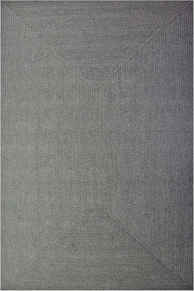 Superior Indoor/ Outdoor Large Area Rug, Reversible Braided Home Floor Decor for Living Room, Kitchen, Entryway, Patio, Front Porch, Deck, Modern, Boho, Farmhouse Style, 3' x 5', Fog Green
