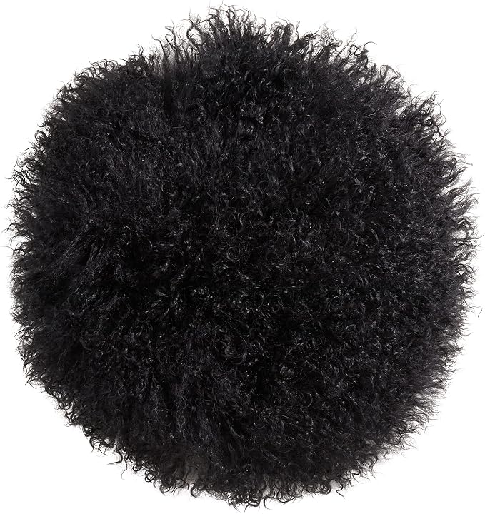 SARO LIFESTYLE Mongolian Lamb Fur Poly Filled Throw Pillow