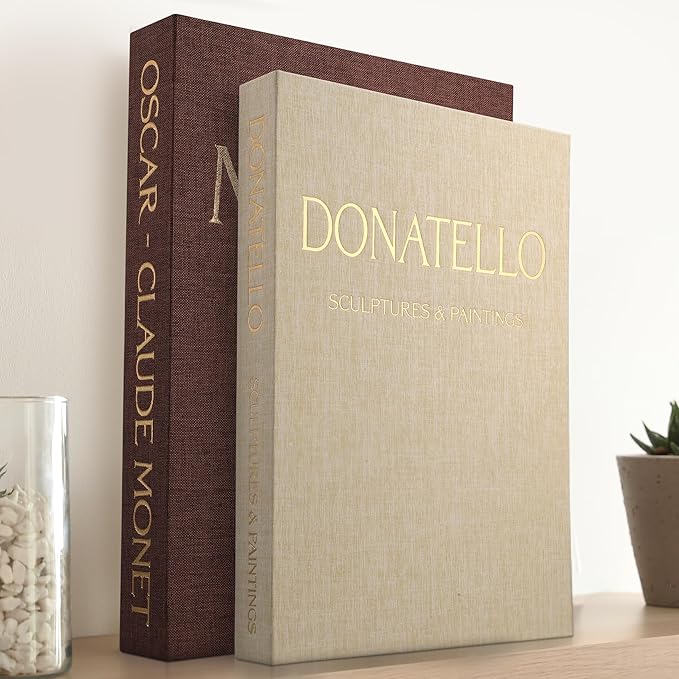 Decorative Books for Home Decor – Set of 2 Linen Faux Books & Fake Book Storage – Shelf, Coffee Table, Bookshelf, Entryway & Mantel Decor – Hidden Magnetic Keepsake Box