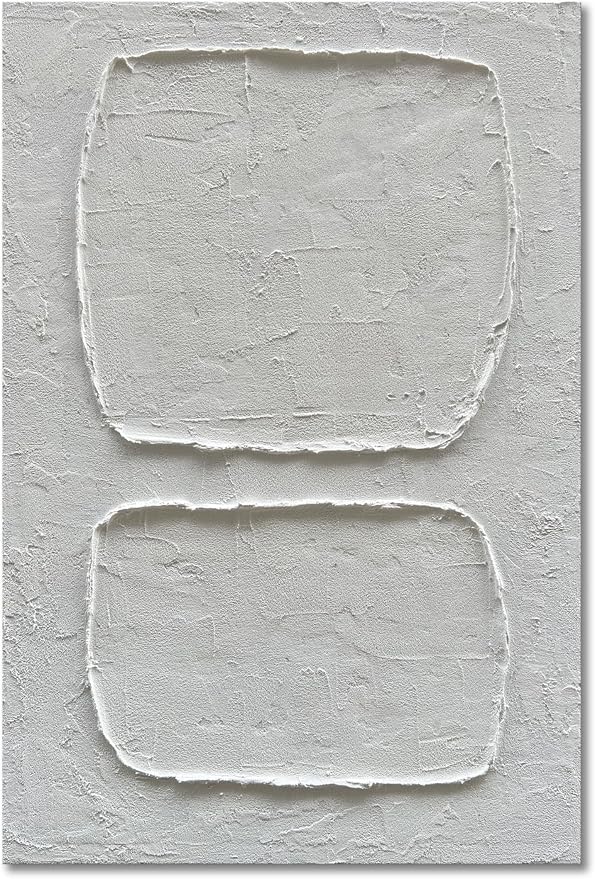 Hand Painted Modern White Minimalist Art Oil Painting Contemporary Abstract Art Painting 36x24 inch Wall Art Deco Painting