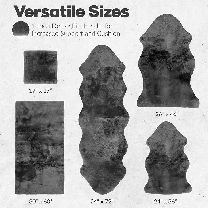 Natural Sheepskin for Bed Sores and Skin Irritation | 100% Real Medical Sheepskins with Non-Slip Back for Pain Relief and Discomfort, Wool Seat Pad, Charcoal Grey, 17 in. x 17 in.