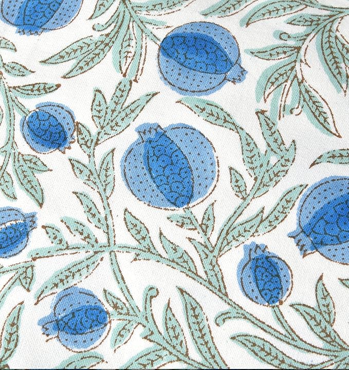 Ridhi Block Print Queen Blue Pillow Cover 20" x 20" (Pack of 2) Decorative Couch Pillows for Living Room, Chic Boho Cute Outdoor Pillows Covers Gifts for Spring, Easter and Valentine