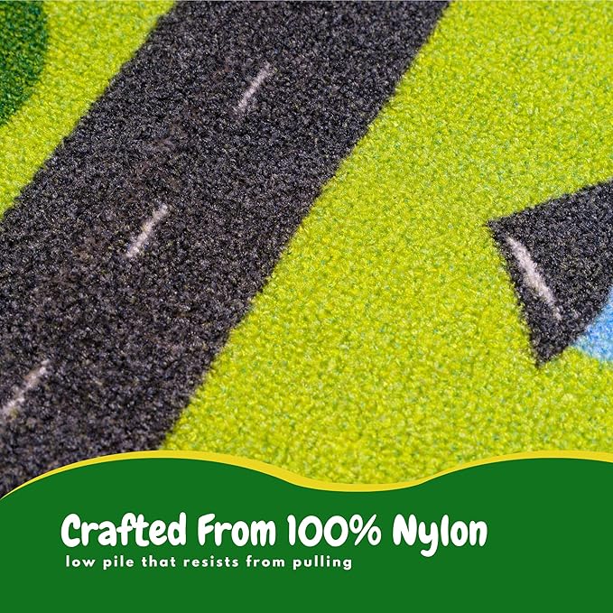 John Deere Interactive Play Area Rug, 69 x 52 Inch Large Kids Farm Playmat with Tractor & Animals, Non-Slip Backing for Bedroom & Playroom (100% Officially Licensed Product) by Franco