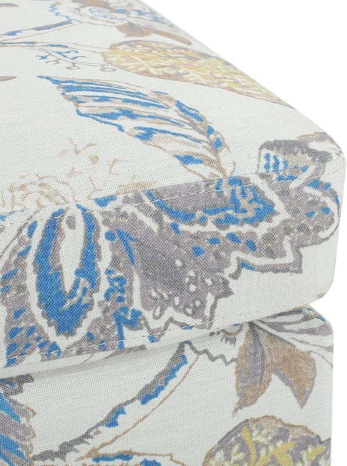 Christopher Knight Home Spield Indoor Ottoman Footrest, Wooden Ottoman Foot Stool, Modern Coffee Table, Floral Print