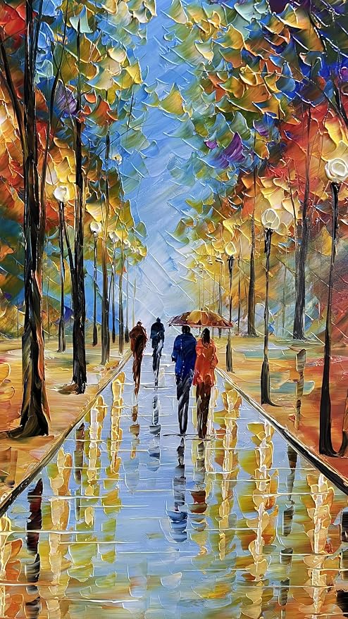Tyed art- Large Vertical Wall Art ,handpainted Canvas Paintings Landscape Trees,Framed Textured Wall Art,Modern Home Wall art Living room bedroom bedside sofa background Wall Decor , Landscape Artworks Picture 60 by30 inch