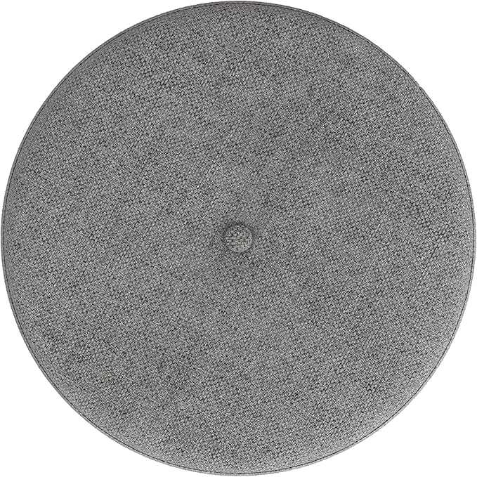 HomePop 18.5" Round Storage Ottoman with Nailheads - Heathered Gray