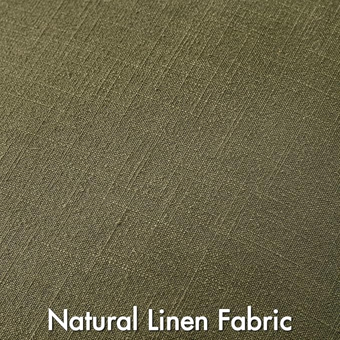 MIULEE Olive Green Linen Pillow Covers Pack of 4 Decorative Natural Solid Throw Pillow Covers Soft Accent Boho Farmhouse Couch Pillowcases Modern Spring Decors for Living Room Bed Sofa 24x24 Inch