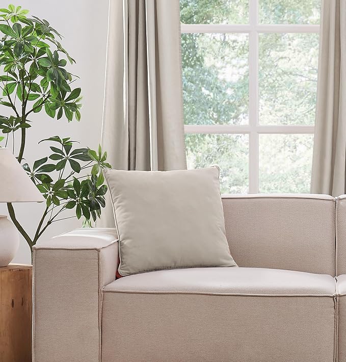 Brooklyn Loom Matte Cotton Velvet 20x20 Grey Decorative Pillow