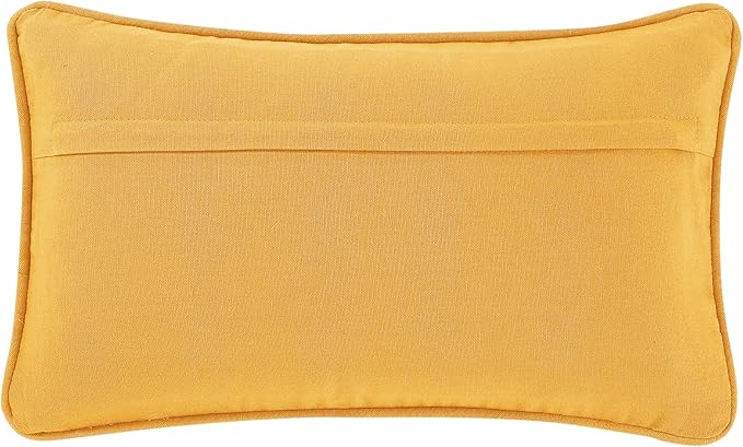 Boho Living Jada Premium Woven Design, Decorative Throw, Living Room Décor, (1) 12" x 20" Pillow Cover, Mustard Yellow