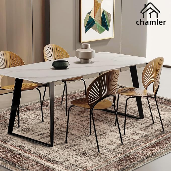 chamler 5x7 Washable Area Rug Vintage Traditional Floor Cover Foldable Thin Kitchen Accent Indoor Distressed Non Slip Carpet Rugs for Bedroom Living Room Bathroom