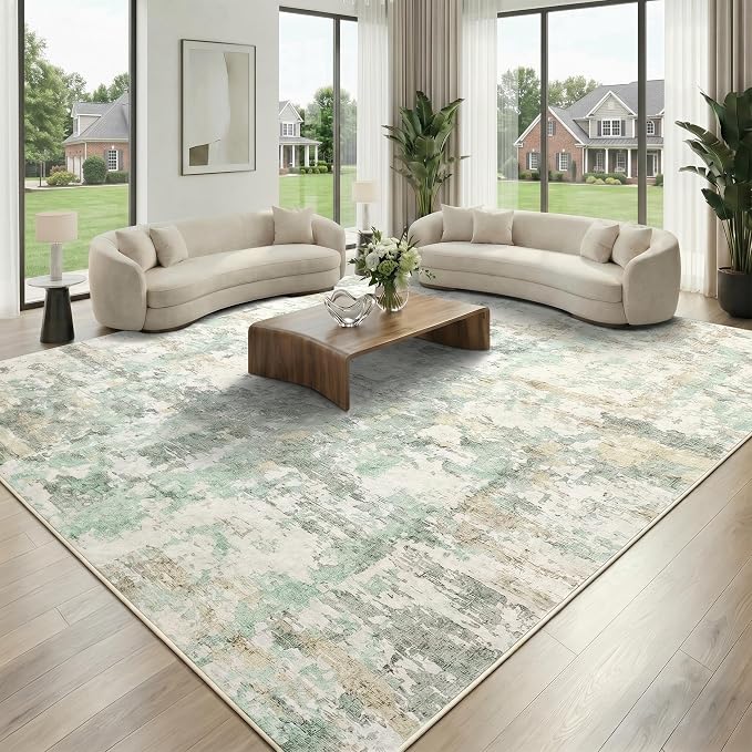 GarveeHome 5x7 Abstract Area Rug, Washable Soft Low Pile Non Slip Accent Rug for Living Room, Bedroom, Dining Room, Modern Neutral Indoor Carpet