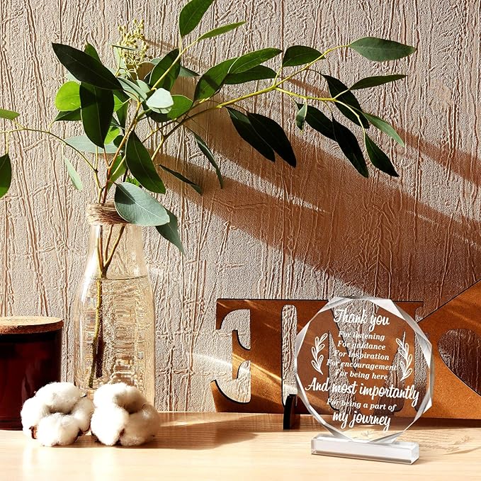 Yinder Thank You Gifts for Women Appreciation Gifts for Coworker Employee Nurse Teacher Leader Boss Inspirational Quotes Acrylic Desk Decor for Home Office Farewell Retirement