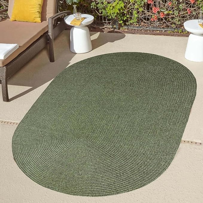 Superior Jute Oval Indoor Area Rug, Green