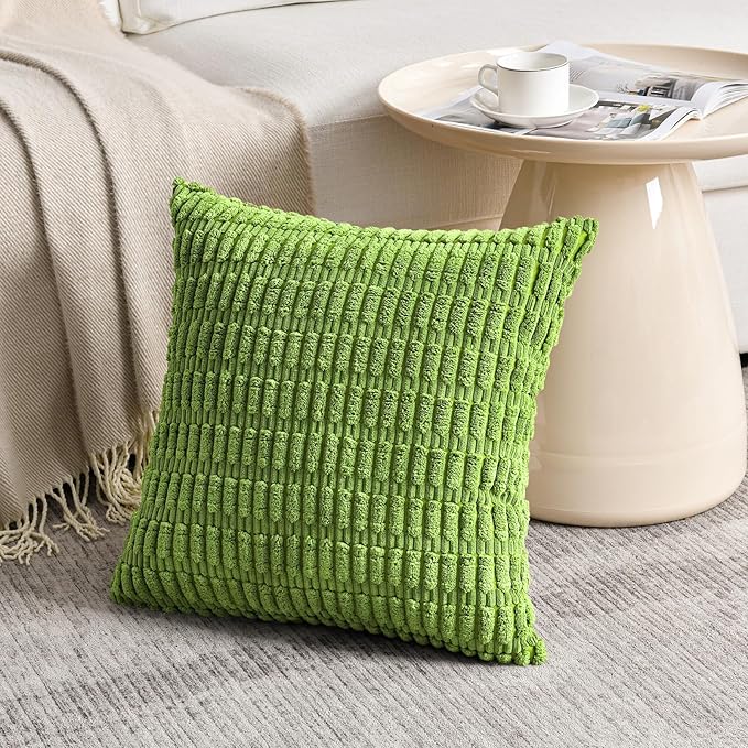 Fancy Homi 4 Packs Decorative Throw Pillow Covers for Living Room Couch Bed, Modern Farmhouse Boho Home Décor Accent Cushion Case, 26" x 26" (Pack of 4), Lime Green