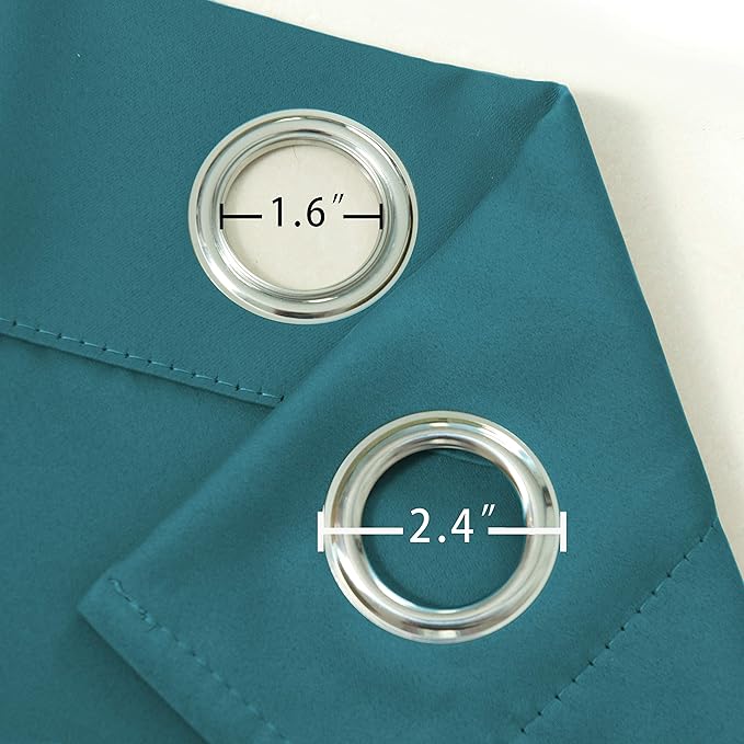 LEMOMO Sea Teal Thermal Blackout Curtains/52 x 95 Inch/Set of 2 Panels Room Darkening Curtains