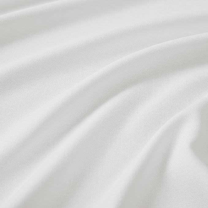 Central Park White Pinch Pleat Light Filtering Curtain 102 Inch Long Linen Blended Window Treatment Privacy Drape with Liner for Living Room Bedroom with Back Tabs Hooks, 40" Wx102 L, 2 Panels