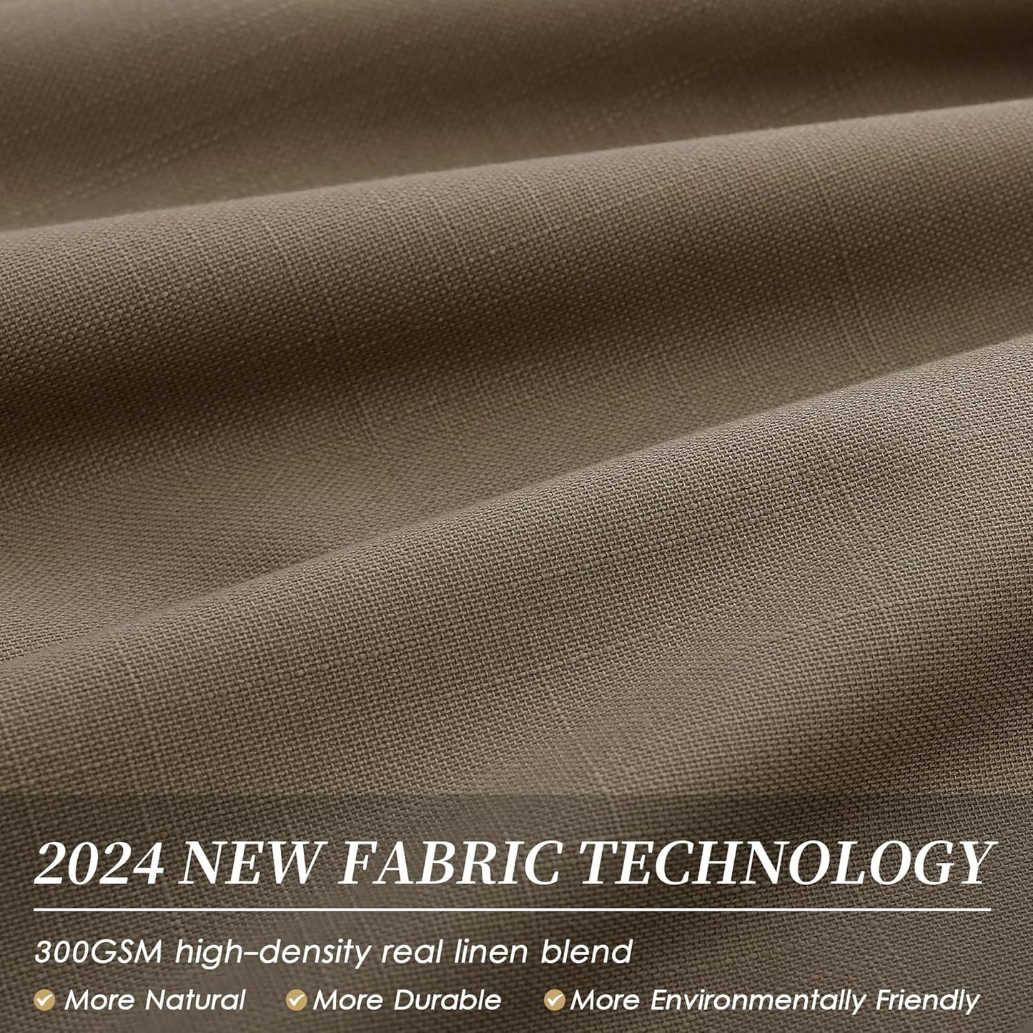 BOODII Dark Brown Linen Blackout Curtains for Bedroom 84 Inch Length 2 Panels Set Room Darkening Curtains Black Out Curtain Neutral Thermal Insulated Living Room Nursery Drapes Back Tab 52x84