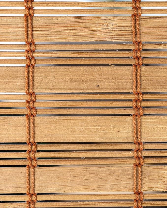 CHICOLOGY Bamboo Roman Shade, Cordless Light Filtering Woven Wood Window Treatment for Living Room, Dining Room, Kitchen & Office, Natural Bamboo Blinds for Boho Coastal Decor, Squirrel, 29"W x 64"H