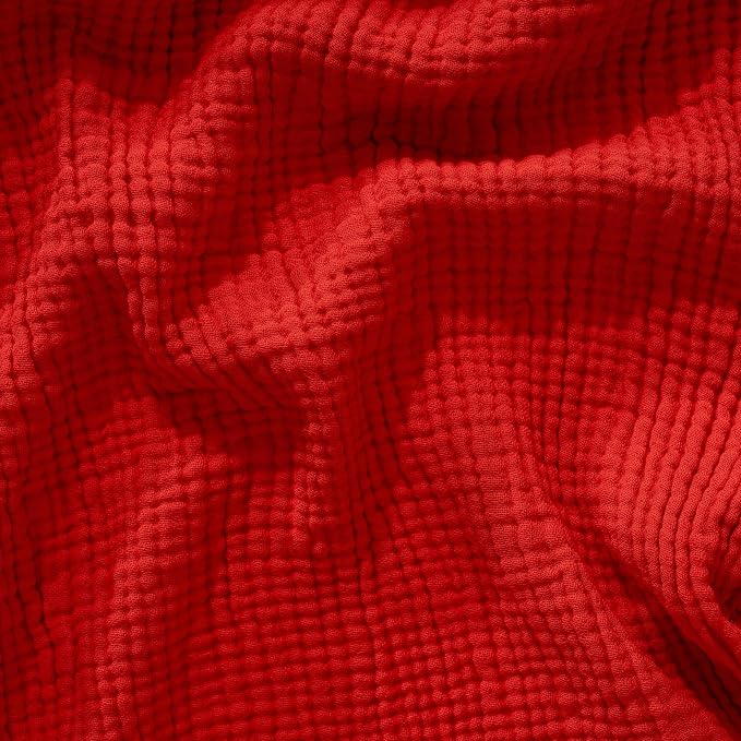 Muslin Blanket - Pure 100% Turkish Cotton Airy Soft Light Versatile Gauze Throw Blanket for Bed, Couch, Sofa (Red, King Size (95" x 110" inch))