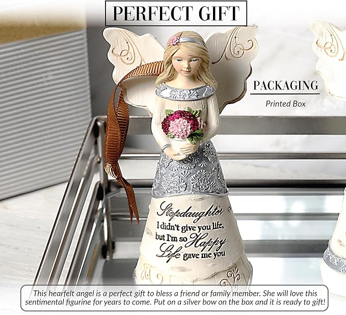 Pavilion Gift Company - Stepdaughter - 4.5" Angel Figurine Ornament Religious God Jesus Christian Christ Stepchildren Stepkids Gift Present from Stepdad Stepmom
