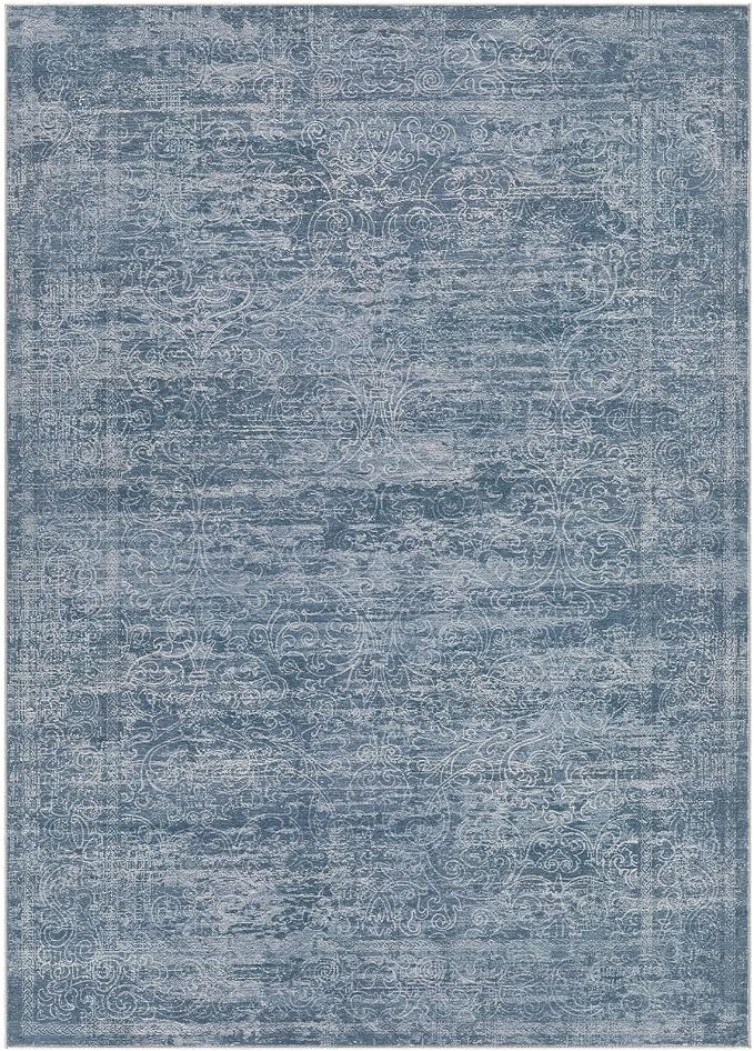 DMOYEST Area Rug Living Room Rugs - 6x9 Washable Large Soft Indoor Neutral Modern Abstract Low Pile Rug Carpet for Bedroom Dining Room Farmhouse Home Office - Dark Blue