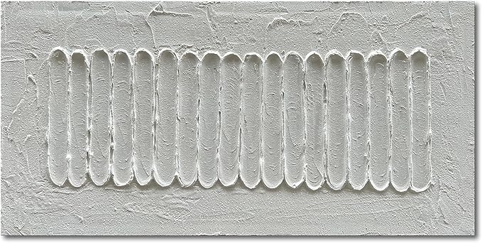 NANKAI Art 24x48 Inch White Minimalist Abstract Oil Painting Home Wall Decor