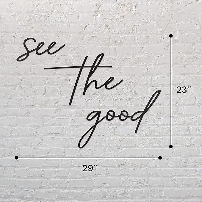 Vivegate See The Good Wall Decor Metal Art - 29"x23" See The Good Sign Metal Black Office Decor Cut Out Signs From Durable Powder-coated Metal, Perfect For Home Wall Decor Modern Signs