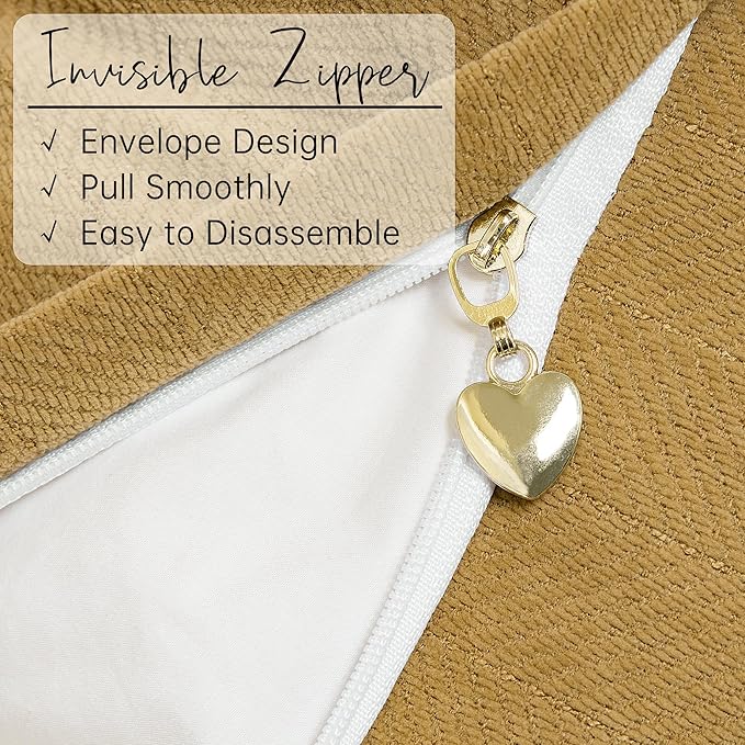 ZWJD Mustard Yellow Throw Pillow Covers 24x24 Set of 2 Chenille Pillow Covers with Elegant Design Soft and Luxurious Decorative Throw Pillows for Couch, Bed, and Home Decor