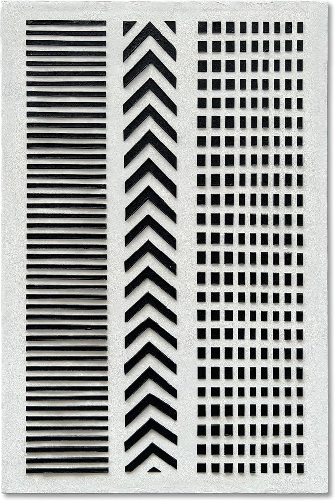 NANKAI Art Hand-Painted Black and White Texture Art, Modern Abstract Decorative Oil Painting Minimalist Home Corridor Wall Decoration Art 45x30 inches