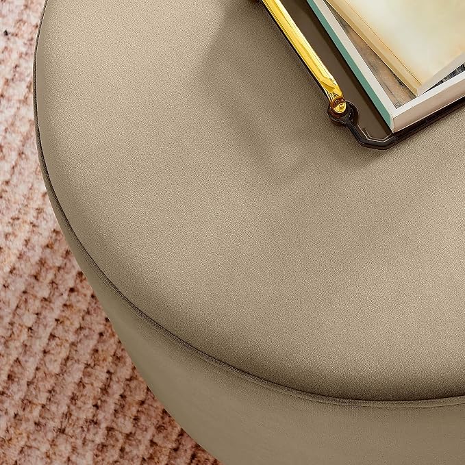 Modway Large 23" Round Performance Velvet Upholstered Upholstered Ottoman