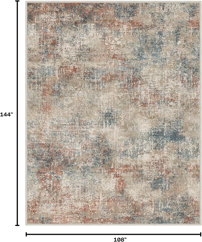 BEIMO Area Rugs 9x12 for Living Room Bedroom, Modern Abstract Machine Washable Rug, Large Soft Low Pile Floor Carpet with Non Slip Backing for Dining Room, Multi