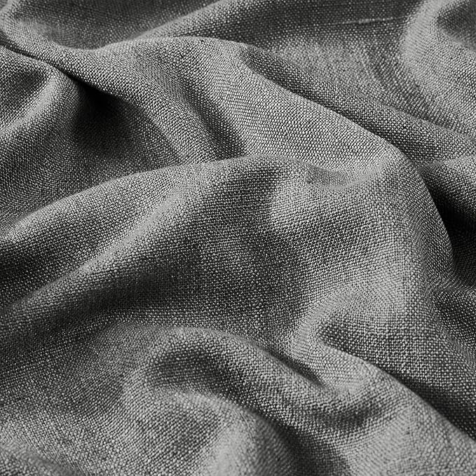 Vision Home Pinch Pleated Dark Grey Blackout Curtains 102 inch Linen Blended Room Darkening Drapes with Thermal Insulation & Back Tab Hooks for Bedroom Living Room, 40" Wx102 L 2 Panels