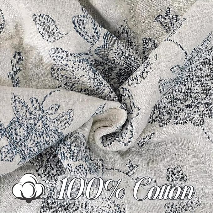 MSGKV Summer Throw Blanket 100% Cotton 60"x80", Versatile Woven Soft Decorative Blankets for Chair Bed Sofa Couch Bedroom Living Room