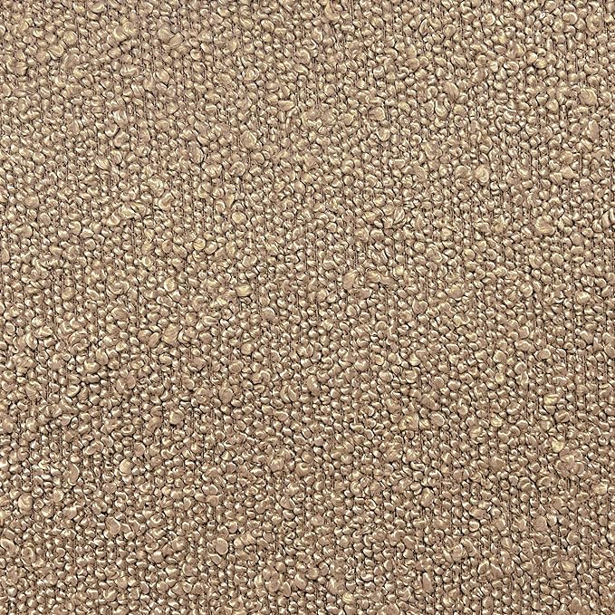 HomePop Storage Round Ottoman with Removable Lid |Homepop Home Décor|Upholstered Round Foot Rest Ottoman - Brown Boucle