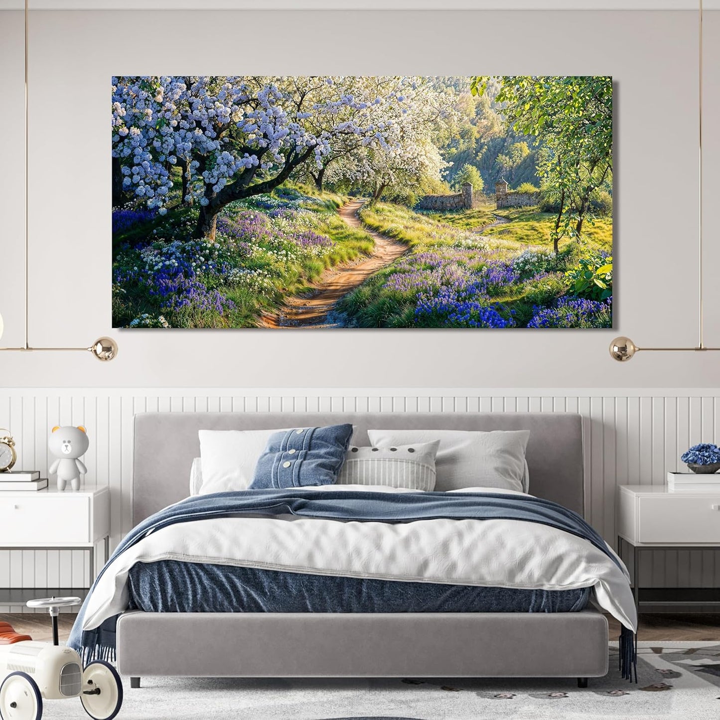 Large Canvas Wall Art Decor Large Modern Green Wall Art for Living Room Flower Tree Wall Art Prints Nature Art Work for Wall Decor Landscape Artwork for Walls Kitchen Bedroom Office Decor 29"X58"