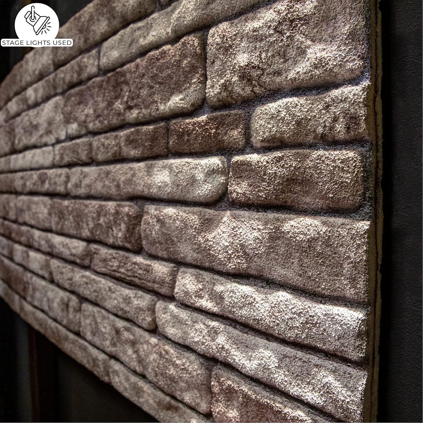 Dundee Deco 3D Wall Panels Faux Brick - Cladding, Light Brown Grey Stone Look Wall Paneling, Styrofoam Facing for Living Room, Kitchen, Bathroom, Balcony, Bedroom, Set of 10, Covers 53 sq ft