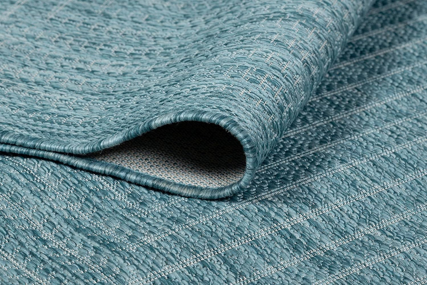 Adiva Rugs Outdoor Indoor Area Rug, Weather Resistant, Easy to Clean, Stain Resistant Floor Mat for Dining Room, Backyard, Deck, Patio (Aqua Weiss, 10' x 14')