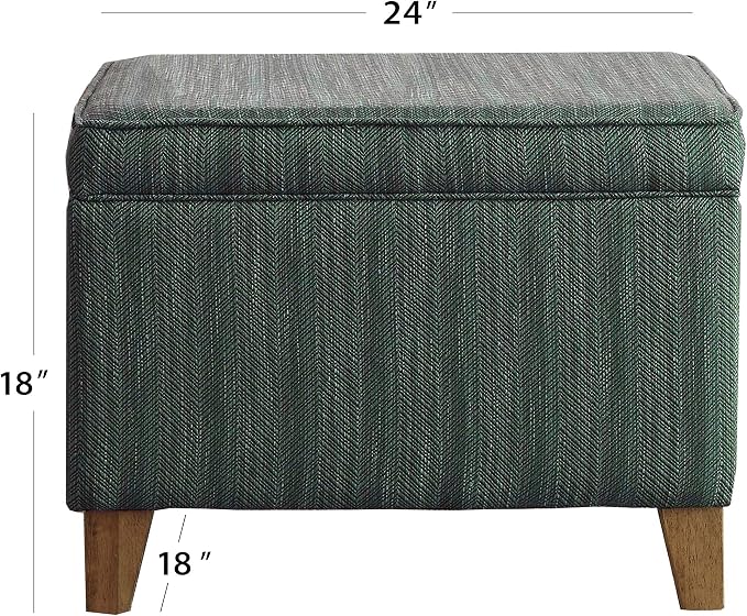 HomePop 24" Medium Square Storage Ottoman - Teal