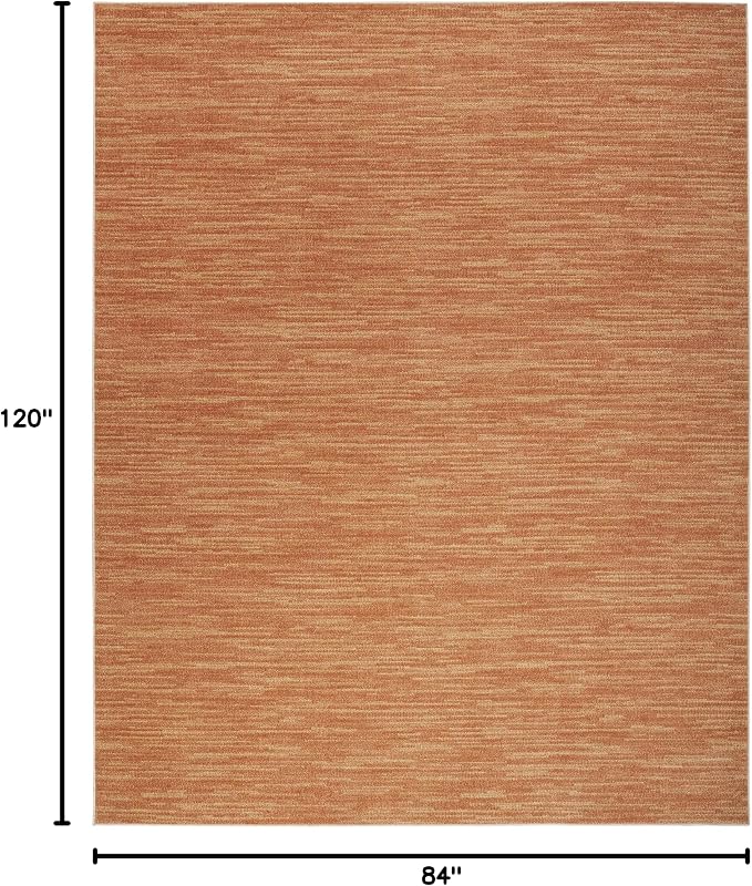 Nourison Home Nourison Essentials Rust 7' x 10' Area Rug - Easy Clean, Non Shedding, Bed Room, Living Room, Dining Room, Kitchen (7' x 10')