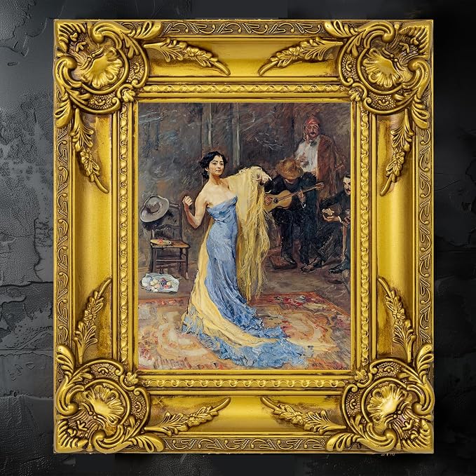 ArtXO Ornate 8x10 Wooden Gold Picture frames,Picture Frame for Photo Frame,Canvas Frames,Art Panels Frame,Paintings,Artwork,Corner Ornaments Gold Frames,8x10 Frame without Acrylic Glass and Backing