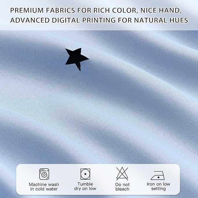 XiDi Star Blackout Curtains for Living Room 96 inches Long Thermal Insulated Grommet Room Darkening Window Treatments Sound Reducing Drapes for Bedroom Girls Nursery Kids 2 Panels, W34 x L96