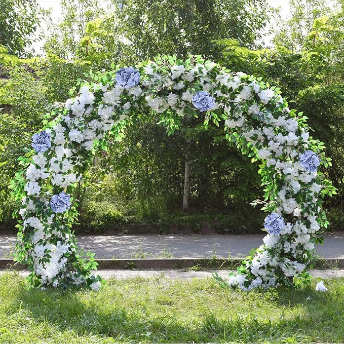 AVIVIHO 65pcs Fake Flowers Dusty Blue Hydrangea Artificial Flowers Bulk (Not Squished, No Steaming Need) Silk Flowers with Stems for Wedding Decor,Home,Baby Shower,Table Centerpieces Decoration