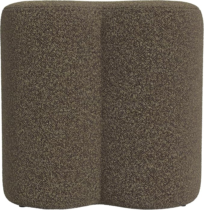 HomePop Upholstered Clover Shaped Ottoman|HomePop Home Décor|Foot Rest Ottoman - Dark Brown Boucle