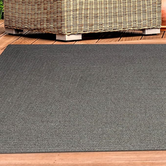 Superior Indoor/ Outdoor Large Area Rug, Reversible Braided Home Floor Decor for Living Room, Kitchen, Entryway, Patio, Front Porch, Deck, Modern, Boho, Farmhouse Style, 4' x 6', Canvas