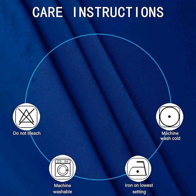 LEMOMO Royal Blue Blackout Curtains 66 x 63 Inch Length/Set of 2 Curtain Panels/Thermal Insulated Room Darkening Blackout Curtains for Bedroom