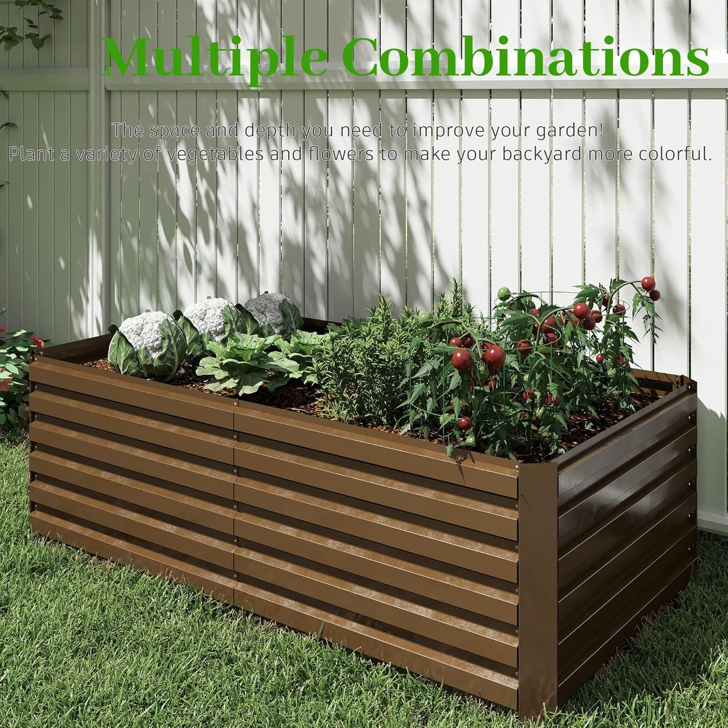 6x3x2 ft Raised Garden Bed, Large Metal Planter Raised Beds, Planters for Outdoor Plants for Vegetables, Flowers, Herbs, Fruits, and Succulents.(2 Pcs)