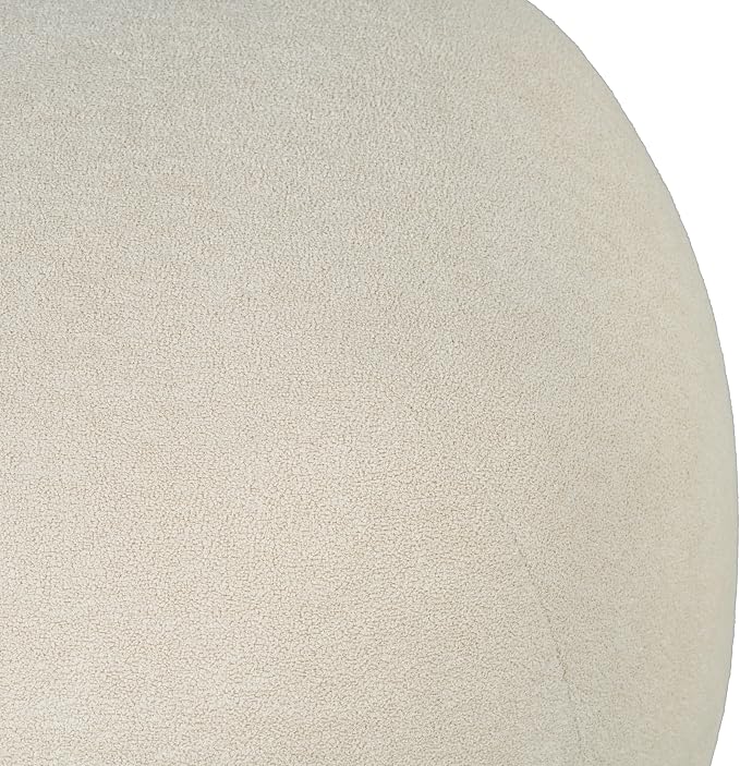 Christopher Knight Home Aria 20.08" Round Fabric Ottoman Stool, Upholstered Footrest with Foam Seat, Modern Accent Ottomans with Wood Legs, Small Footrest for Entryway Living Room, Oatmeal