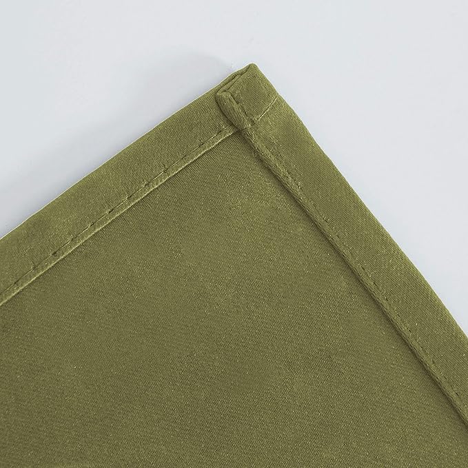 LEMOMO Blackout Curtains 66 x 84 inch/Olive Green Curtains Set of 2 Panels/Thermal Insulated Room Darkening Bedroom Curtains