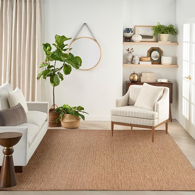 Nourison Home Horizon Indoor/Outdoor Natural 9' x 12' Area Rug - Easy Clean, Non Shedding, Bed Room, Living Room, Dining Room, Kitchen (9' x 12')